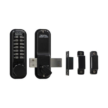 Lockey Mechanical Keyless Surface Mount Deadbolt Lock Fits Doors Up To 3 Thick Jet Black 2200KO-JB